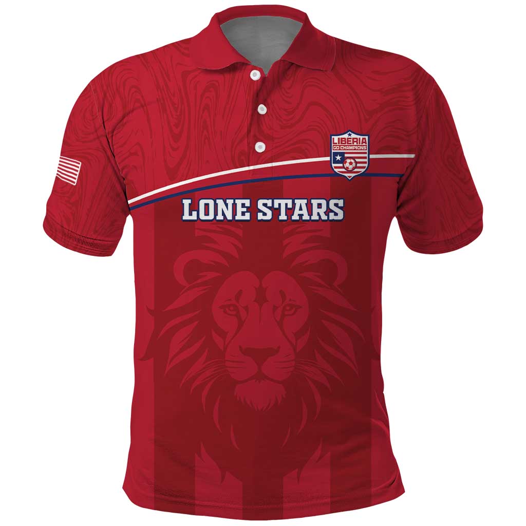 Custom Liberia Polo Shirt Football Lion Mascot - Red