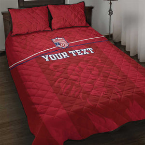 Custom Liberia Quilt Bed Set Football Lion Mascot - Red