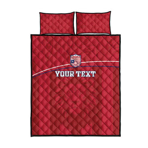 Custom Liberia Quilt Bed Set Football Lion Mascot - Red