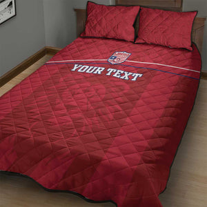 Custom Liberia Quilt Bed Set Football Lion Mascot - Red