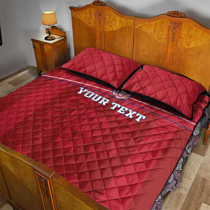 Custom Liberia Quilt Bed Set Football Lion Mascot - Red