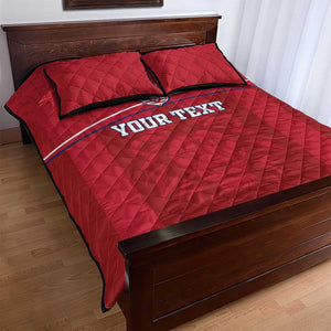 Custom Liberia Quilt Bed Set Football Lion Mascot - Red