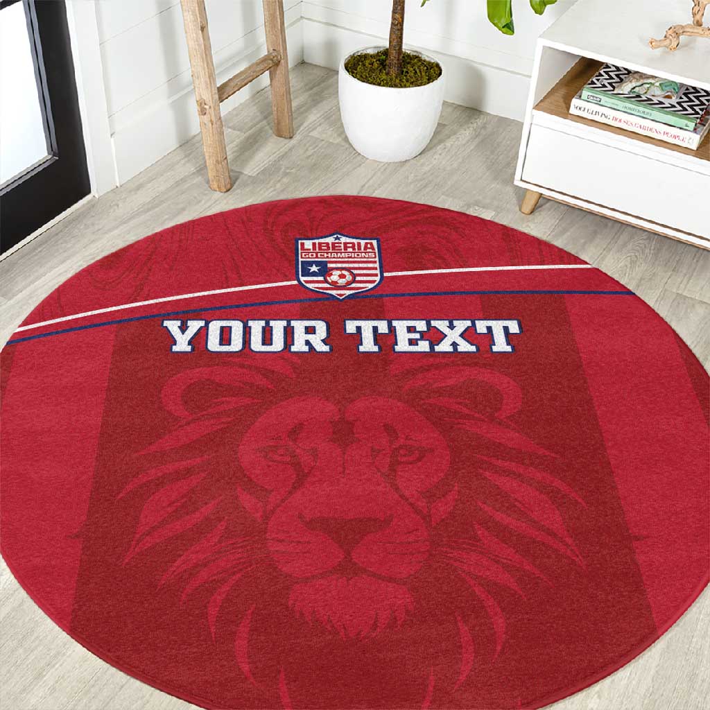 Custom Liberia Round Carpet Football Lion Mascot - Red