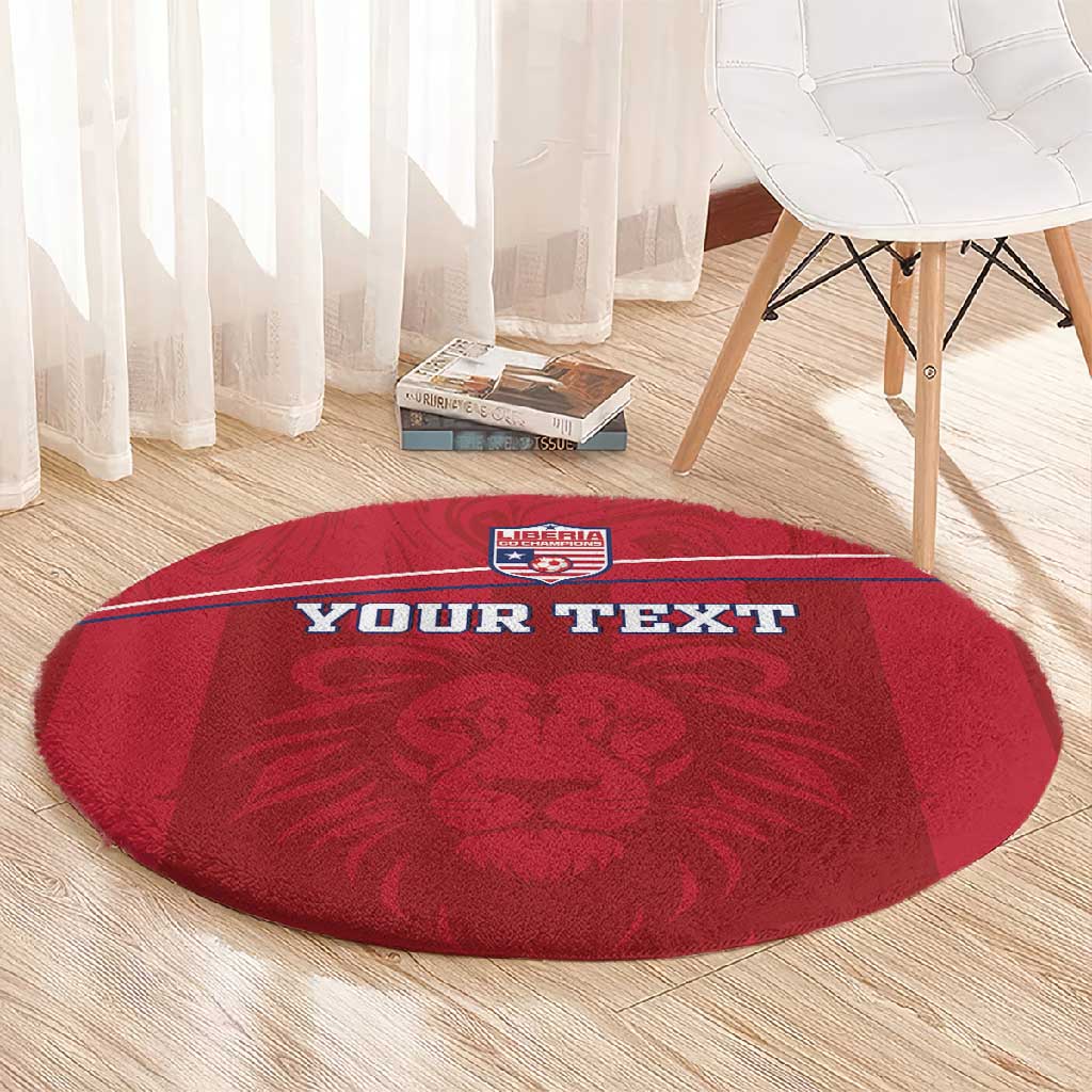 Custom Liberia Round Carpet Football Lion Mascot - Red