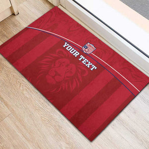 Custom Liberia Rubber Doormat Football Lion Mascot - Red