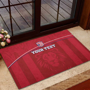 Custom Liberia Rubber Doormat Football Lion Mascot - Red