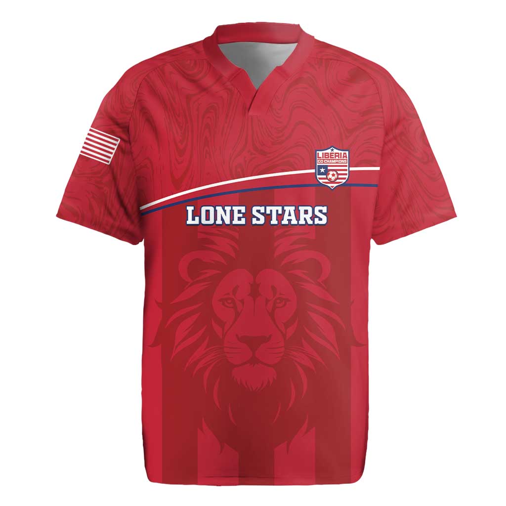 Custom Liberia Rugby Jersey Football Lion Mascot - Red