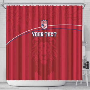 Custom Liberia Shower Curtain Football Lion Mascot - Red