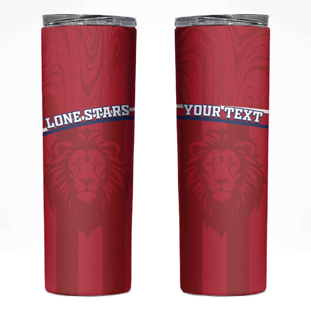 Custom Liberia Skinny Tumbler Football Lion Mascot - Red