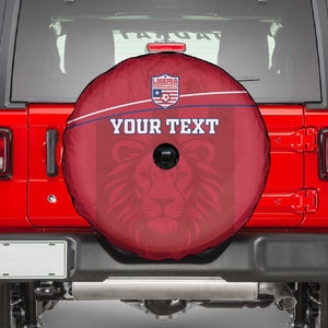 Custom Liberia Spare Tire Cover Football Lion Mascot - Red