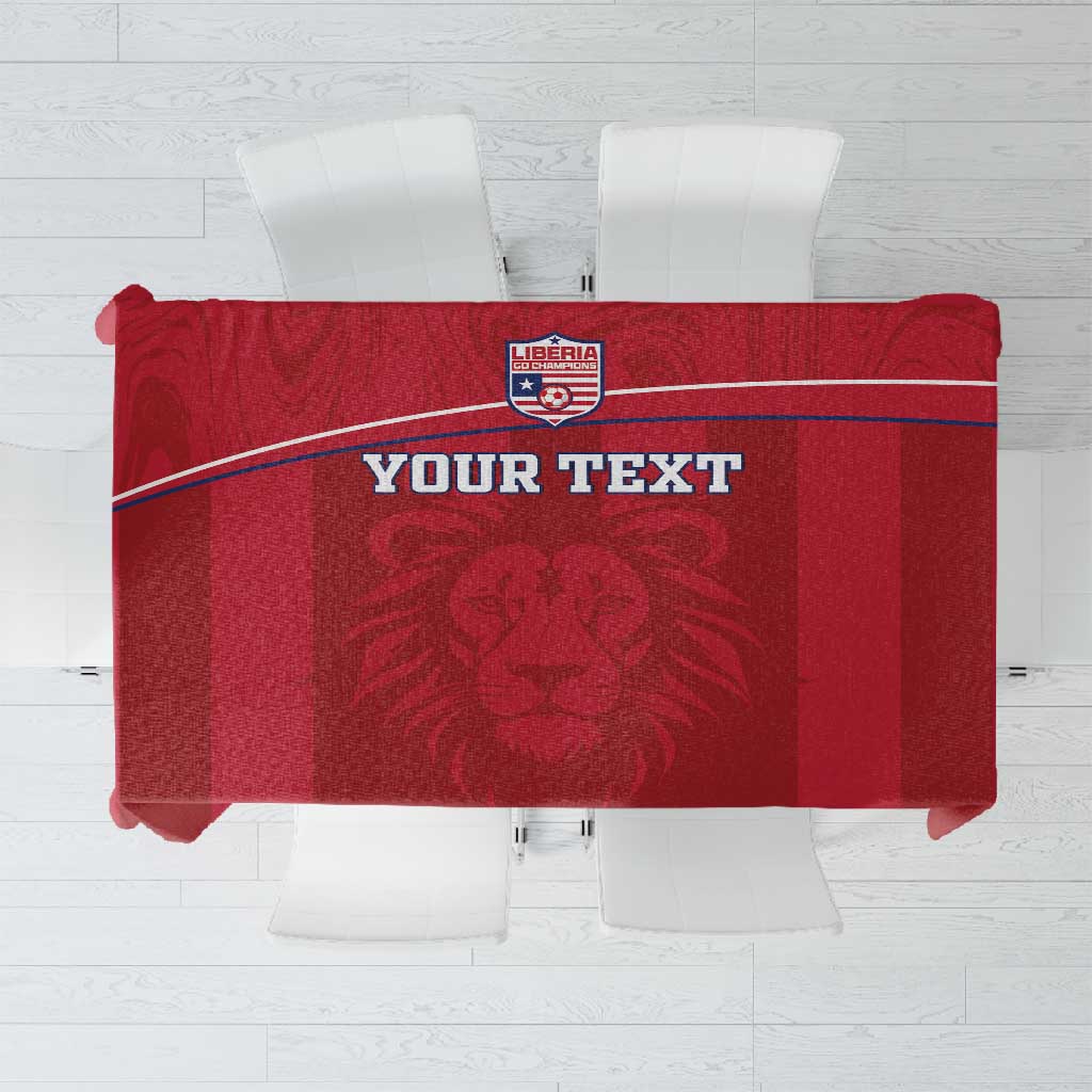 Custom Liberia Tablecloth Football Lion Mascot - Red