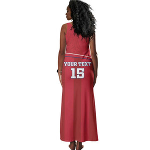 Custom Liberia Tank Maxi Dress Football Lion Mascot - Red