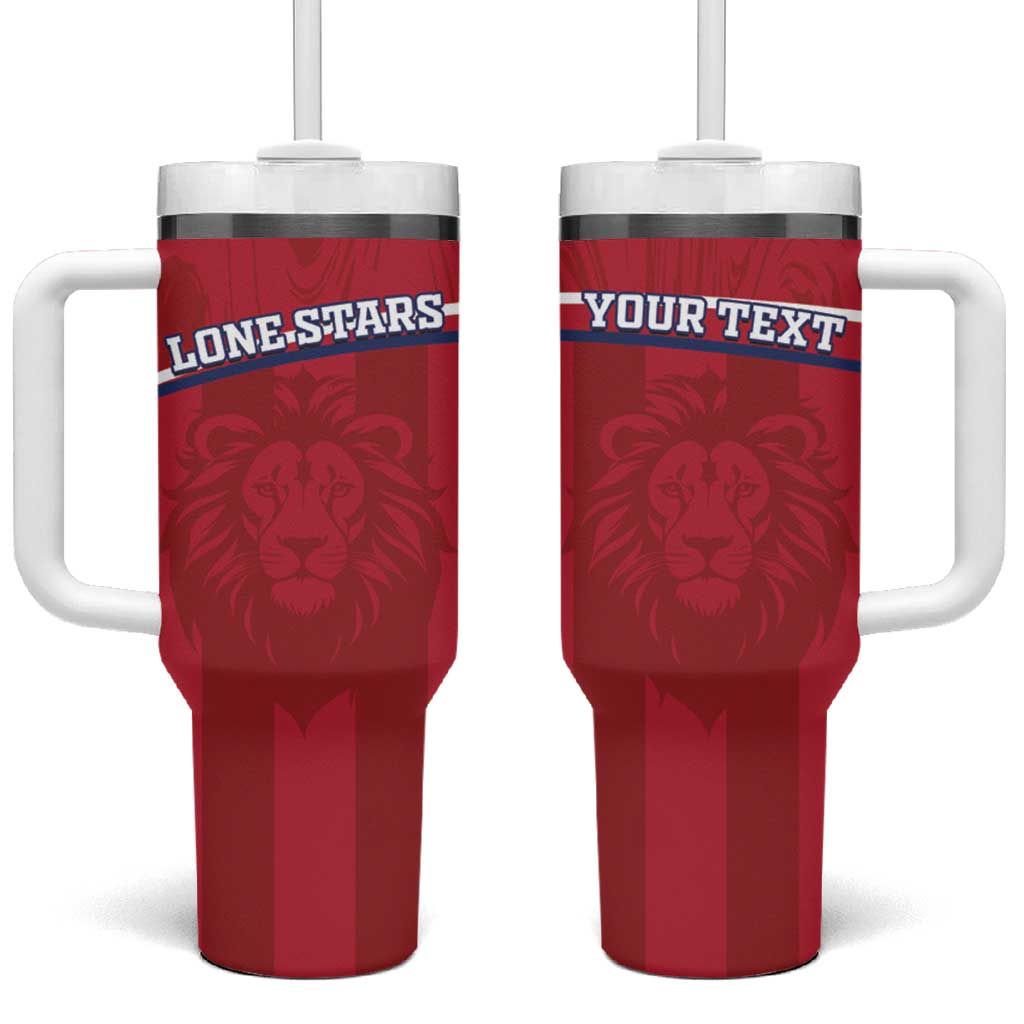 Custom Liberia Tumbler With Handle Football Lion Mascot - Red