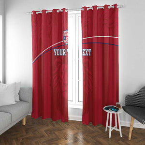 Custom Liberia Window Curtain Football Lion Mascot - Red