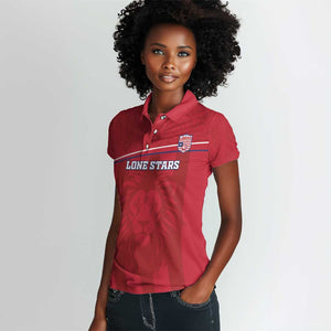 Custom Liberia Women Polo Shirt Football Lion Mascot - Red