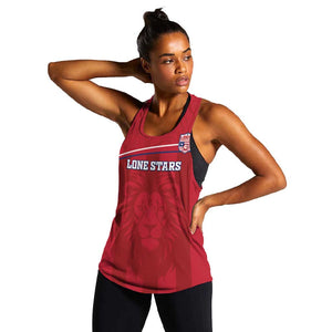 Custom Liberia Women Racerback Tank Football Lion Mascot - Red