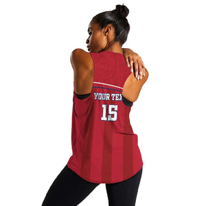 Custom Liberia Women Racerback Tank Football Lion Mascot - Red