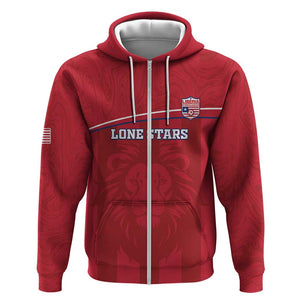 Custom Liberia Zip Hoodie Football Lion Mascot - Red