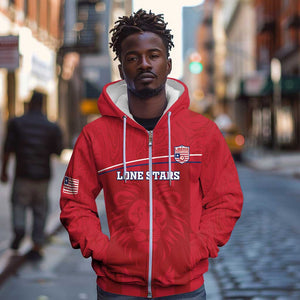 Custom Liberia Zip Hoodie Football Lion Mascot - Red