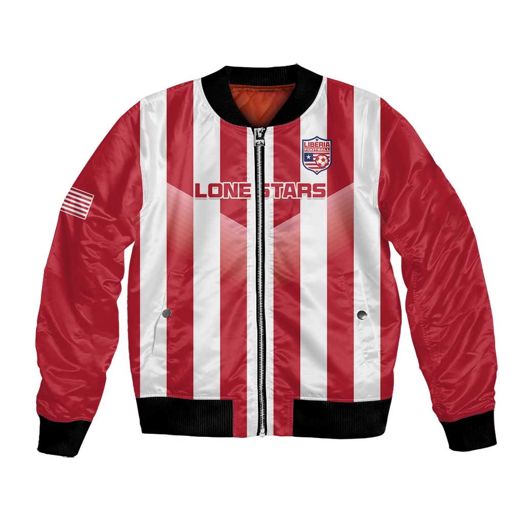 Custom Liberia Football Bomber Jacket The Lone Stars Sporty Style