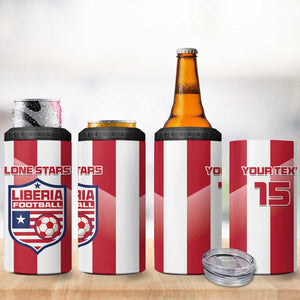 Custom Liberia Football 4 in 1 Can Cooler Tumbler The Lone Stars Sporty Style