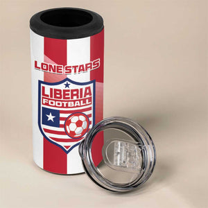 Custom Liberia Football 4 in 1 Can Cooler Tumbler The Lone Stars Sporty Style