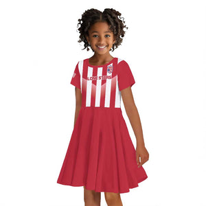 Custom Liberia Football Kid Short Sleeve Dress The Lone Stars Sporty Style