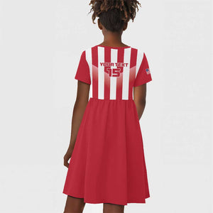 Custom Liberia Football Kid Short Sleeve Dress The Lone Stars Sporty Style