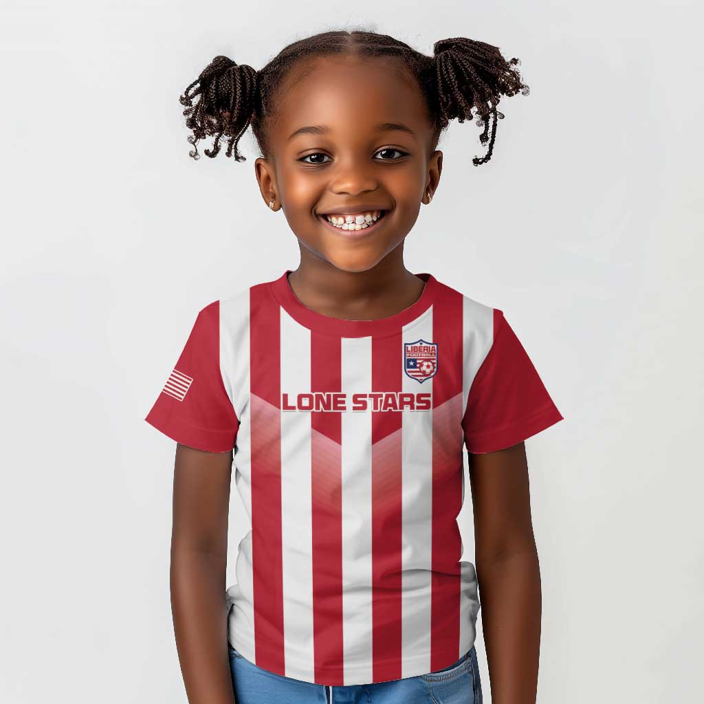 Custom Liberia Football Kid T shirt The Lone Stars Sporty Style