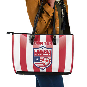 Custom Liberia Football Leather Tote Bag The Lone Stars Sporty Style