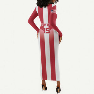 Custom Liberia Football Long Sleeve Bodycon Dress The Lone Stars Sporty Style