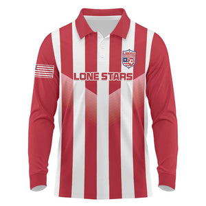 Custom Liberia Football Long Sleeve Polo Shirt The Lone Stars Sporty Style