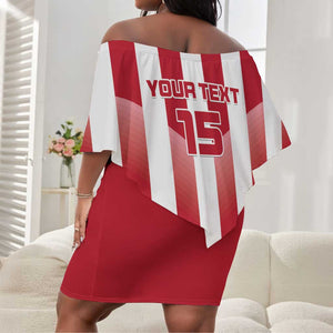 Custom Liberia Football Off Shoulder Short Dress The Lone Stars Sporty Style