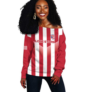 Custom Liberia Football Off Shoulder Sweater The Lone Stars Sporty Style