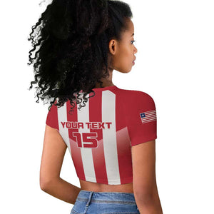 Custom Liberia Football Raglan Cropped T shirt The Lone Stars Sporty Style