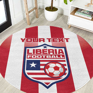 Custom Liberia Football Round Carpet The Lone Stars Sporty Style