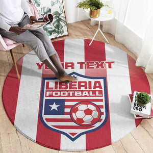 Custom Liberia Football Round Carpet The Lone Stars Sporty Style