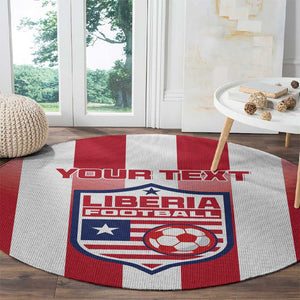 Custom Liberia Football Round Carpet The Lone Stars Sporty Style