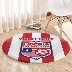 Custom Liberia Football Round Carpet The Lone Stars Sporty Style