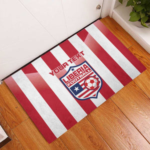 Custom Liberia Football Rubber Doormat The Lone Stars Sporty Style