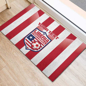 Custom Liberia Football Rubber Doormat The Lone Stars Sporty Style