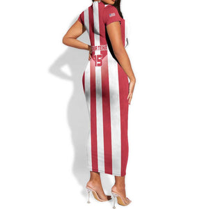 Custom Liberia Football Short Sleeve Bodycon Dress The Lone Stars Sporty Style