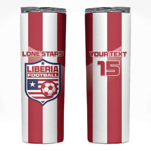 Custom Liberia Football Skinny Tumbler The Lone Stars Sporty Style