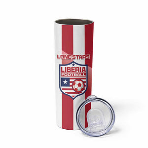 Custom Liberia Football Skinny Tumbler The Lone Stars Sporty Style