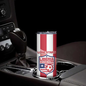 Custom Liberia Football Skinny Tumbler The Lone Stars Sporty Style