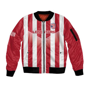 Custom Liberia Football Sleeve Zip Bomber Jacket The Lone Stars Sporty Style