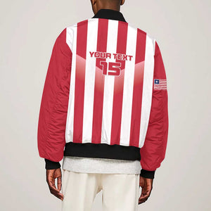 Custom Liberia Football Sleeve Zip Bomber Jacket The Lone Stars Sporty Style