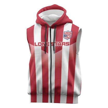 Custom Liberia Football Sleeveless Zip Hoodie The Lone Stars Sporty Style - African Pride