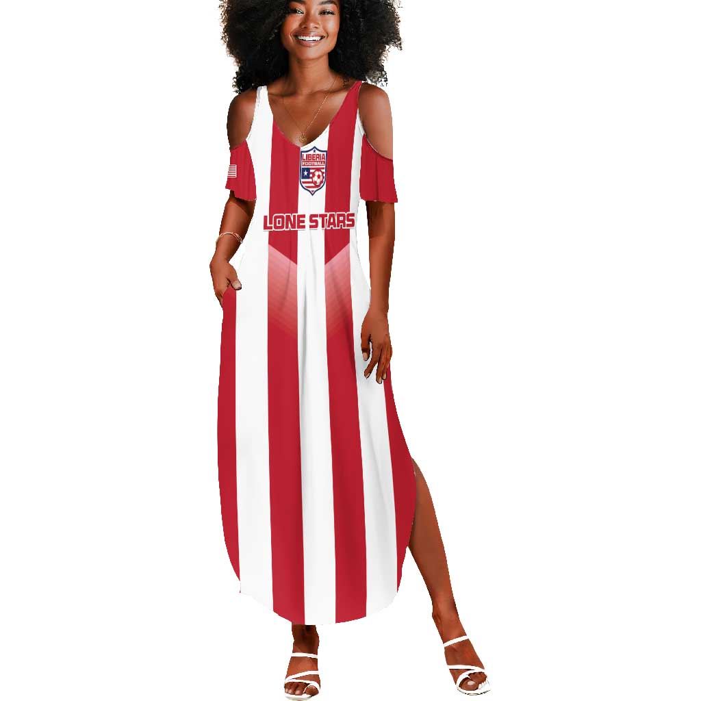 Custom Liberia Football Summer Maxi Dress The Lone Stars Sporty Style