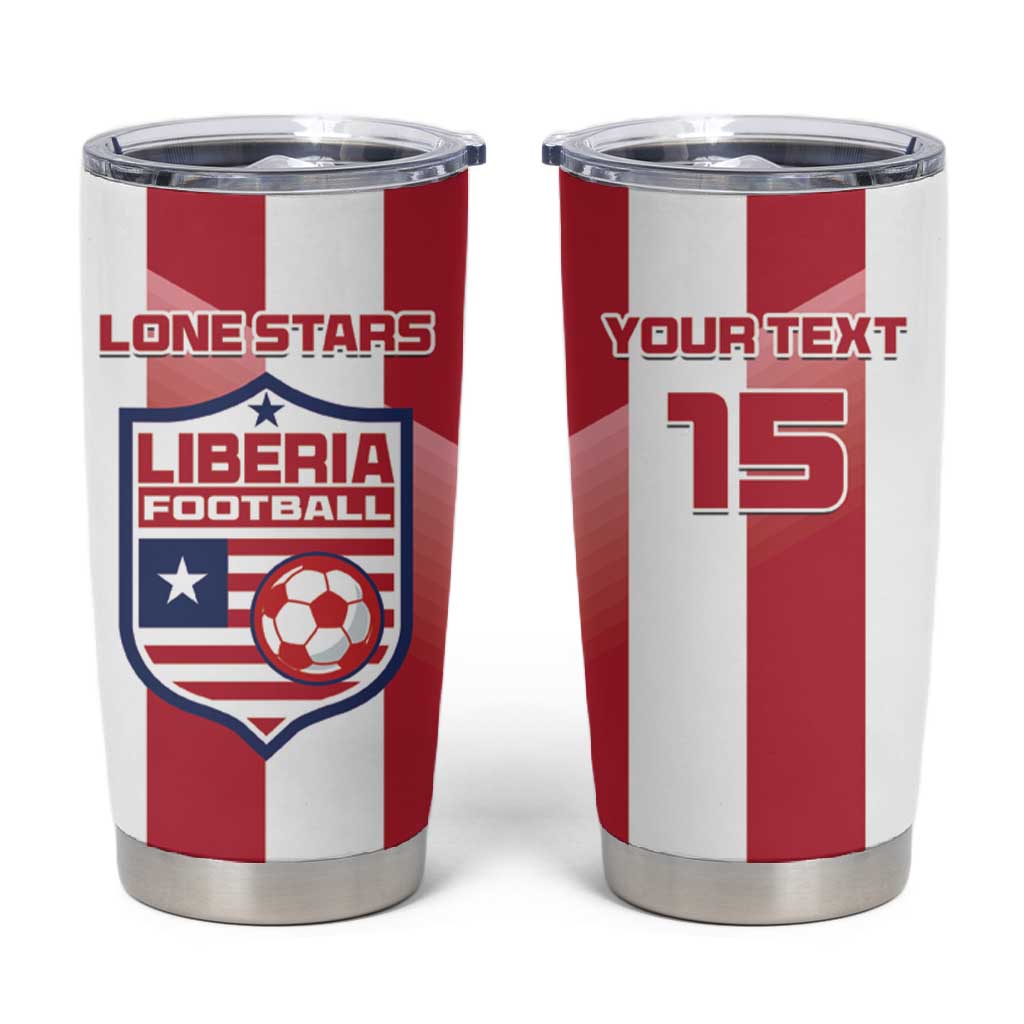 Custom Liberia Football Tumbler Cup The Lone Stars Sporty Style